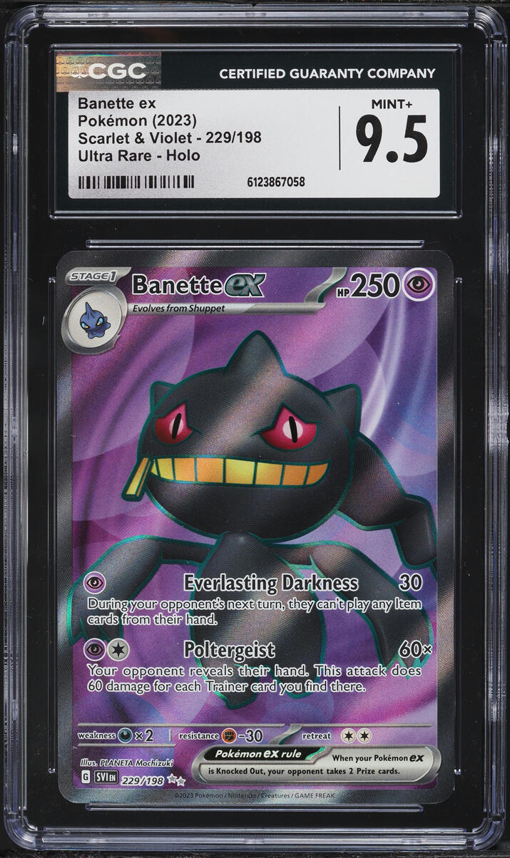 2023 Pokemon Scarlet & Violet Full Art Banette ex #229 CGC 9.5 MINT+