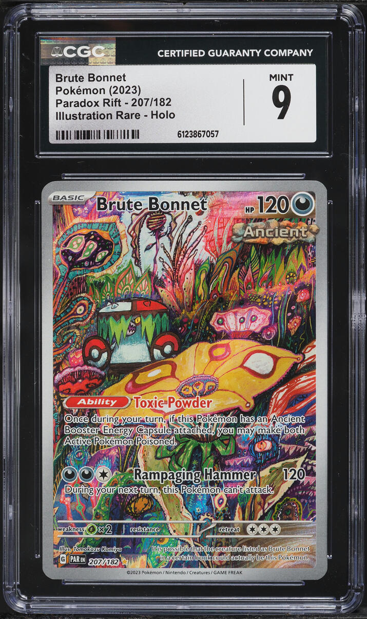 2023 Pokemon Scarlet & Violet Paradox Rift IR Brute Bonnet #207 CGC 9 MINT