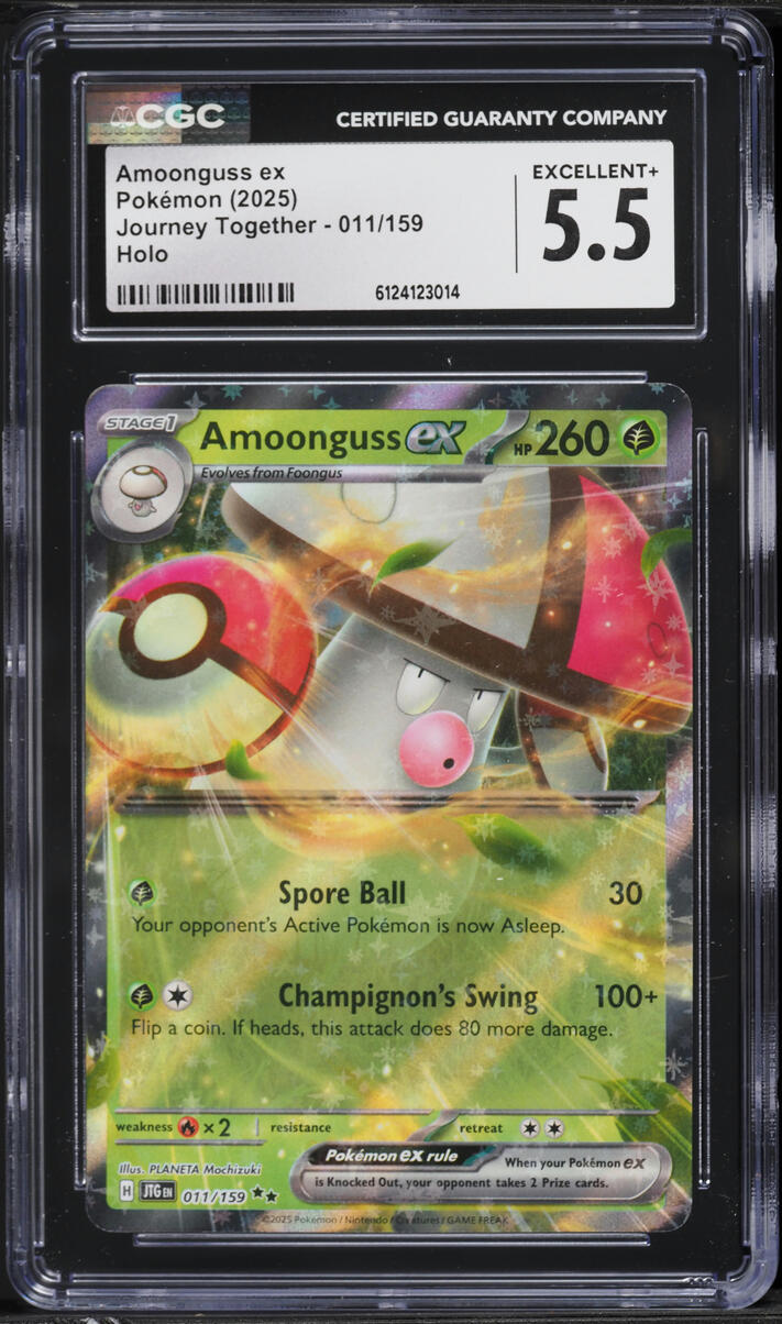 2025 Pokemon Scarlet & Violet Journey Together Holo Amoonguss ex #11 CGC 5.5 EX+