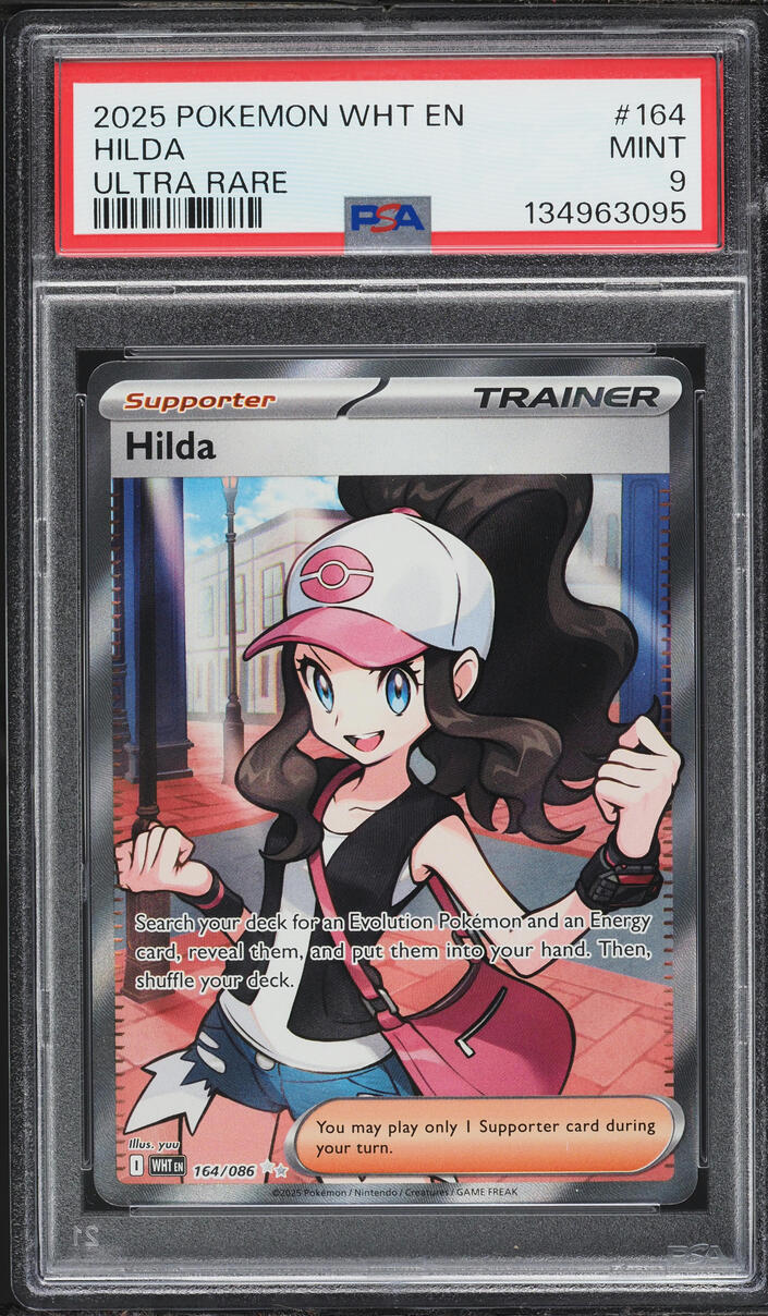 2025 Pokemon Scarlet & Violet White Flare Full Art Hilda #164 PSA 9 MINT