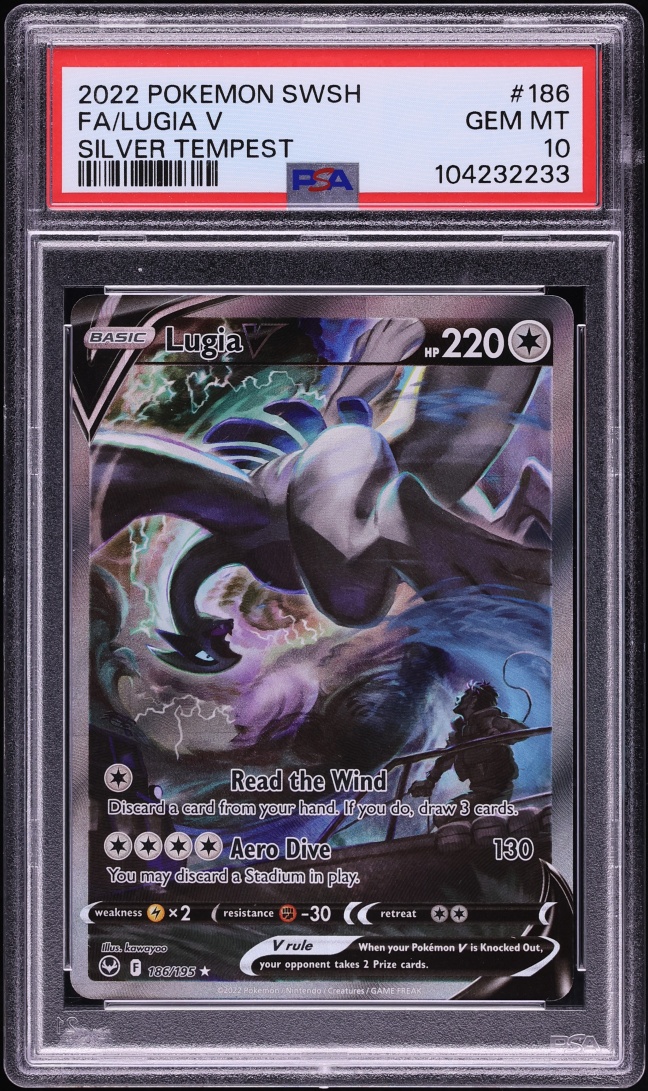 2022 Pokemon Sword & Shield Silver Tempest Alt Art Lugia V #186 PSA 10 GEM MINT