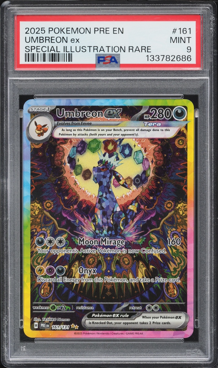 2025 Pokemon Scarlet & Violet Prismatic Evolutions SIR Umbreon ex #161 PSA 9 MINT