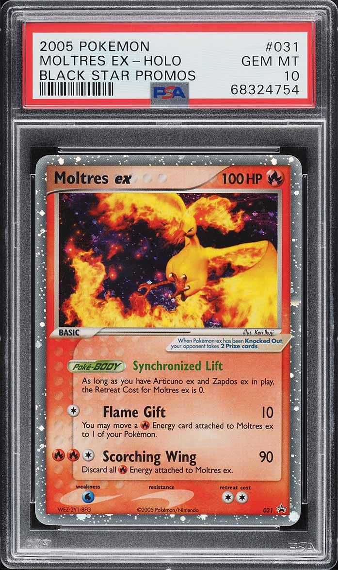 2005 Pokemon Black Star Promo Holo Moltres ex #31 PSA 10 GEM MINT
