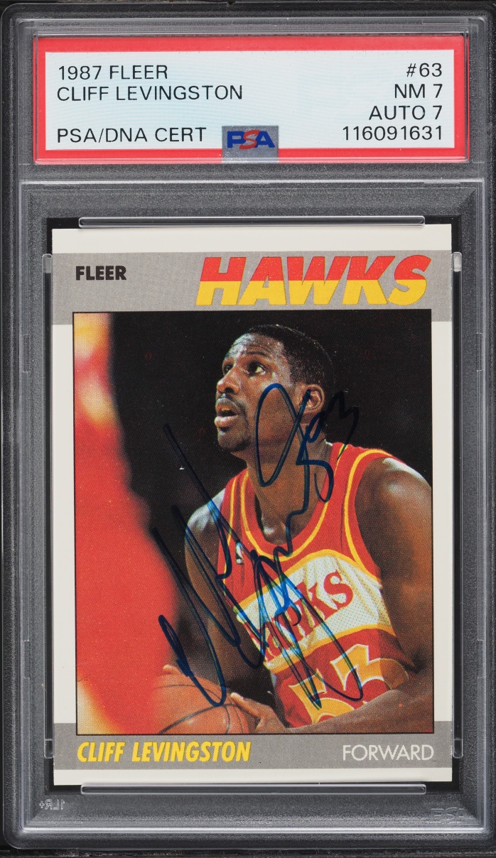 1987 Fleer Basketball Cliff Levingston AUTO DNA 7 #63 PSA 7 NRMT