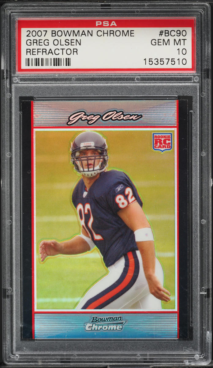 2007 Bowman Chrome Refractor Greg Olsen ROOKIE #BC90 PSA 10 GEM MINT
