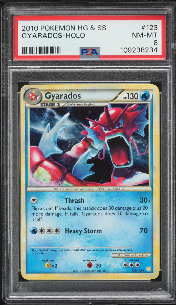 2010 Pokemon Heartgold & Soulsilver Holo Gyarados #123 PSA 8 NM-MT
