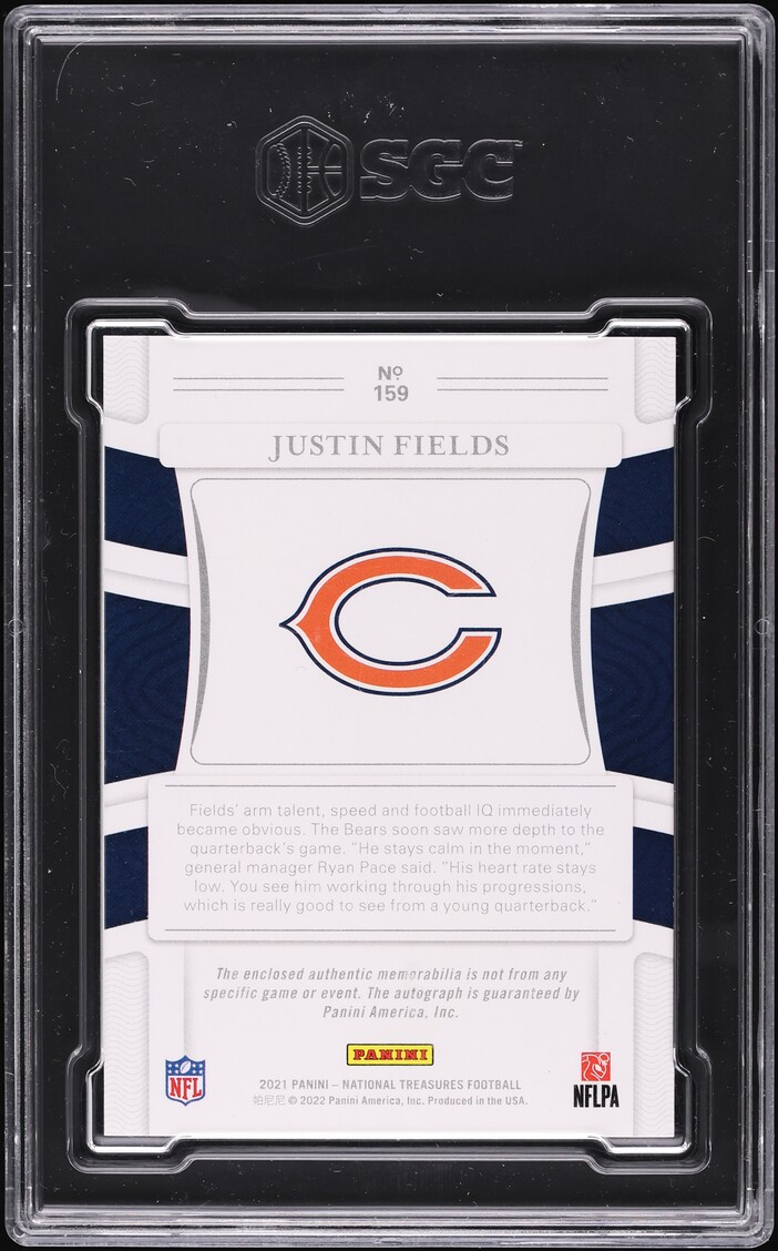 2021 National Treasures Purple Justin Fields ROOKIE PATCH AUTO /49 #159 SGC 8.5