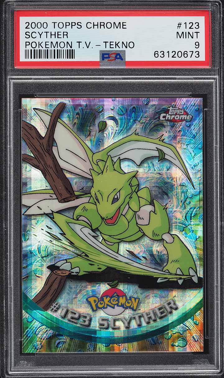 2000 Topps Chrome Pokemon Series 2 Tekno Scyther #123 PSA 9 MINT