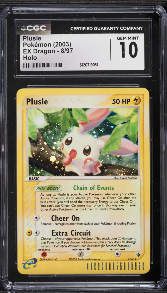 2003 Pokemon EX Dragon Holo Plusle #8 CGC 10 GEM MINT