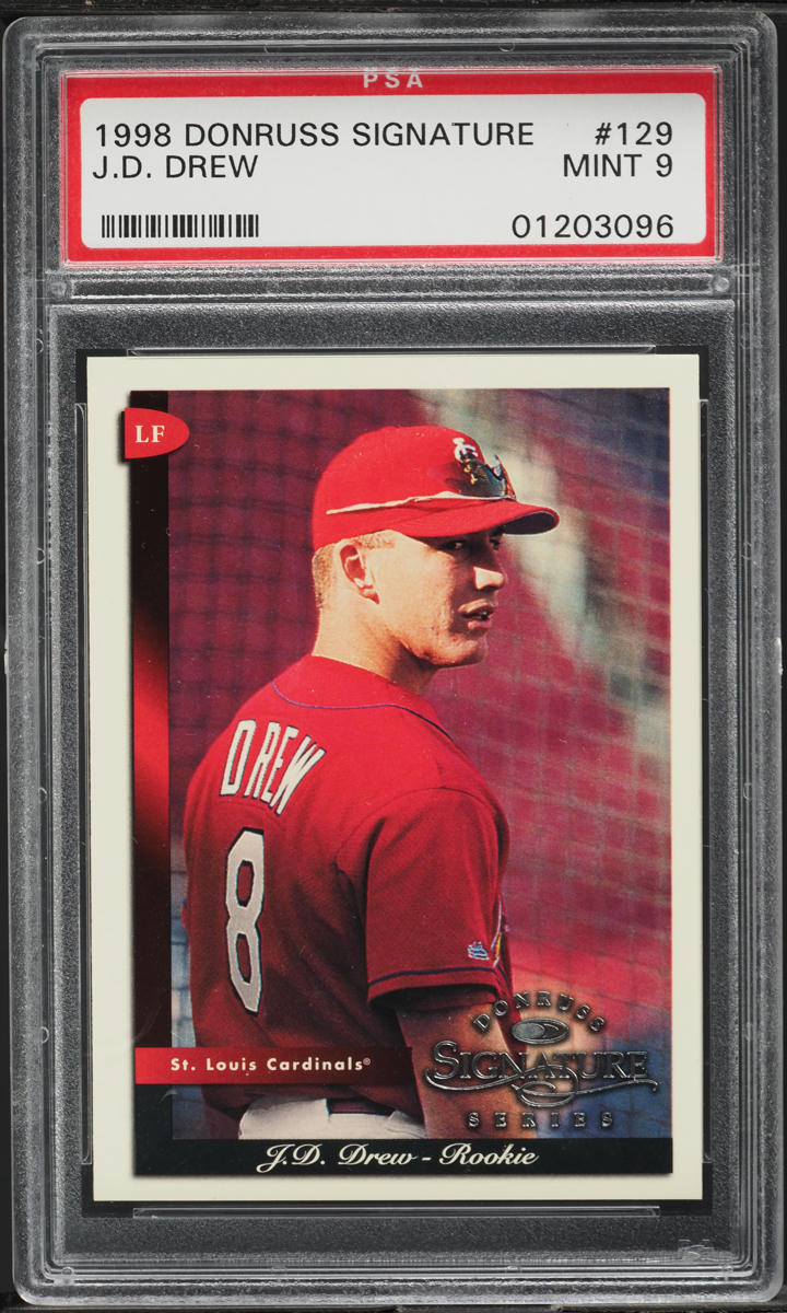1998 Donruss Signature J.D. Drew ROOKIE #129 PSA 9 MINT