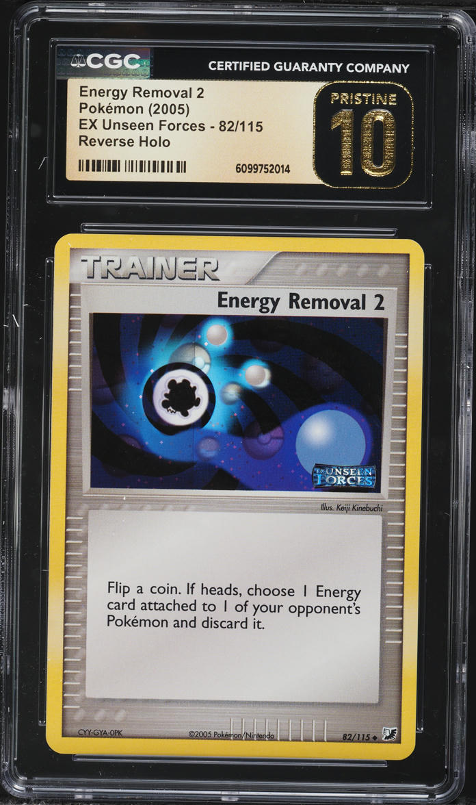 2005 Pokemon EX Unseen Forces Reverse Holo Energy Removal 2 #82 CGC 10 PRISTINE