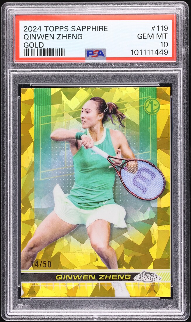 2024 Topps Chrome Sapphire Gold Qinwen Zheng /50 #119 PSA 10 GEM MINT