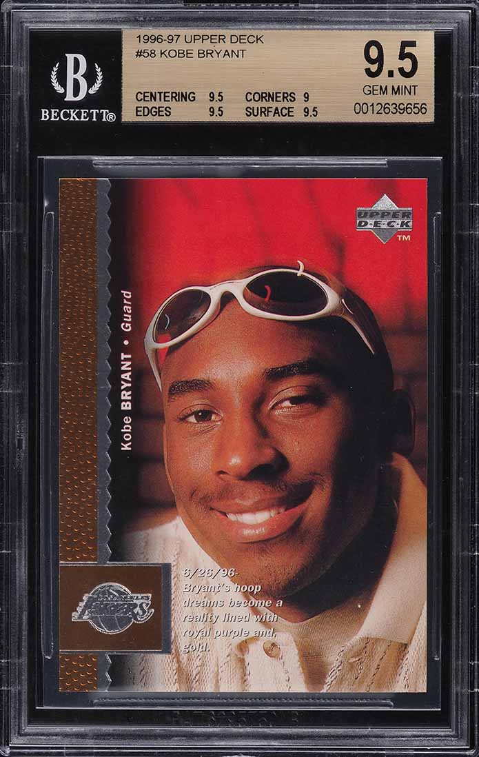 1996 Upper Deck Basketball Kobe Bryant ROOKIE #58 BGS 9.5 GEM MINT