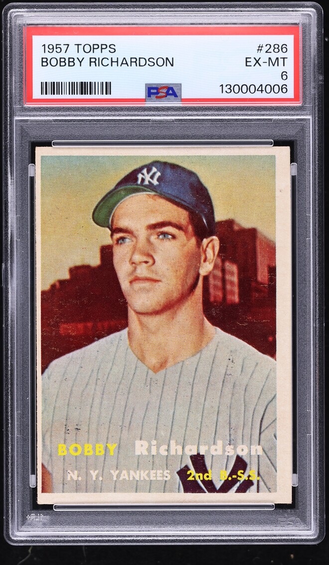 1957 Topps Bobby Richardson ROOKIE #286 PSA 6 EXMT