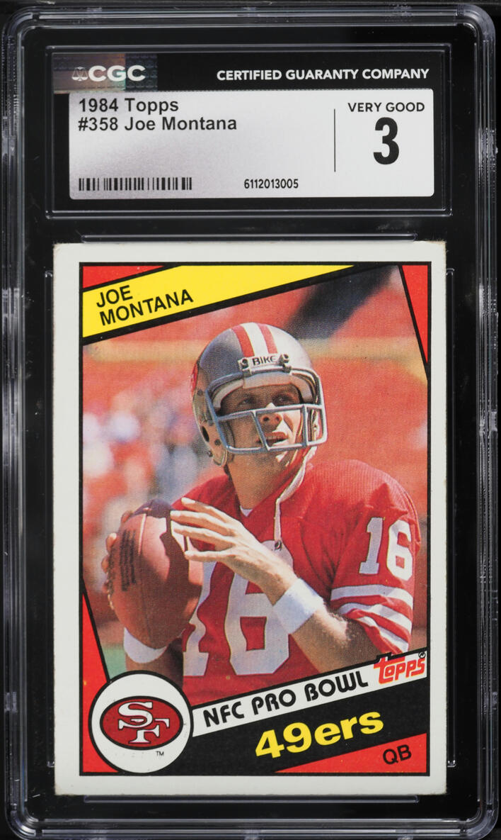 1984 Topps Football Joe Montana #358 CGC 3 VG
