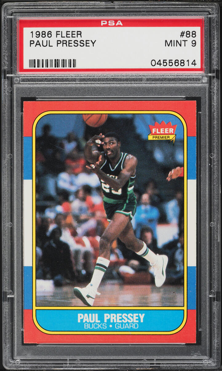 1986 Fleer Basketball Paul Pressey #88 PSA 9 MINT