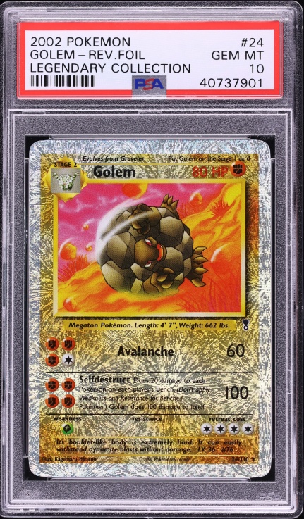 2002 Pokemon Legendary Collection Reverse Holo Golem #24 PSA 10 GEM MINT