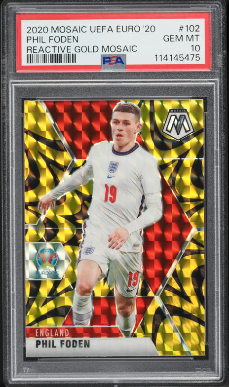 2020 Panini Prizm Premier League Gold Wave Phil Foden 10/10 #96