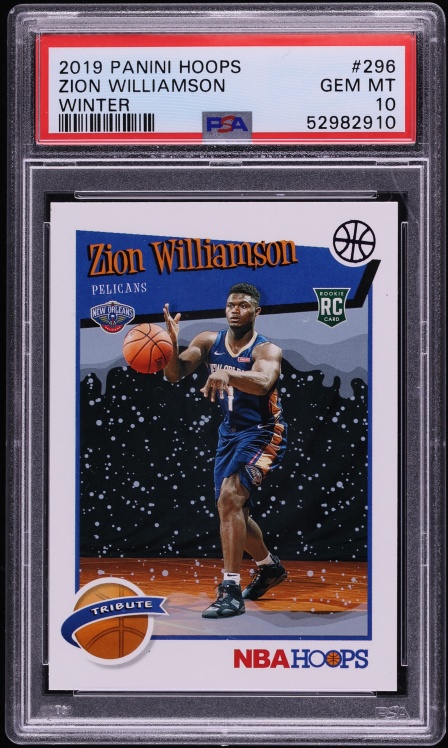 2019 Hoops Winter Tribute Zion Williamson ROOKIE #296 PSA 10 GEM MINT