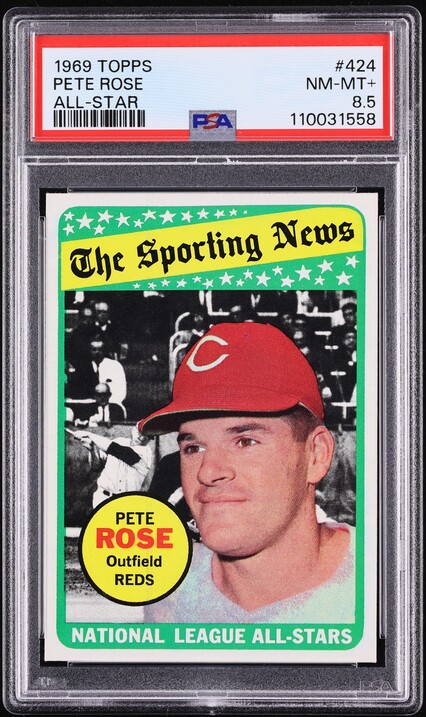 1969 Topps Pete Rose ALL STAR #424 PSA 8.5 NM-MT+