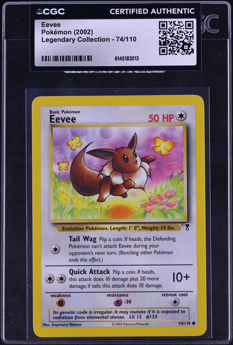 2002 Pokemon Legendary Collection Eevee #74 CGC AUTH