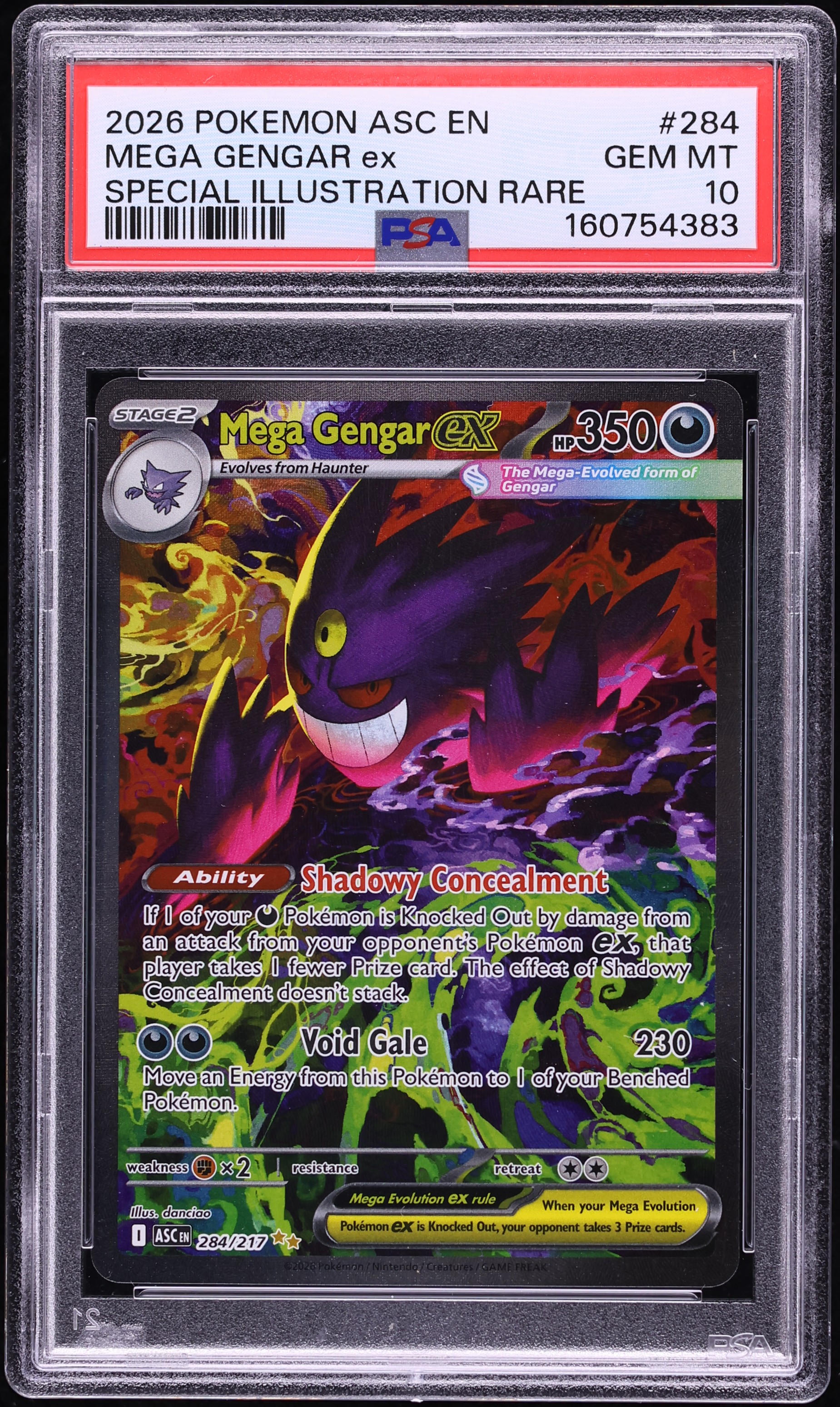 2026 Pokemon Mega Evolution Ascended Heroes SIR Mega Gengar ex #284 PSA 10 GEM MINT