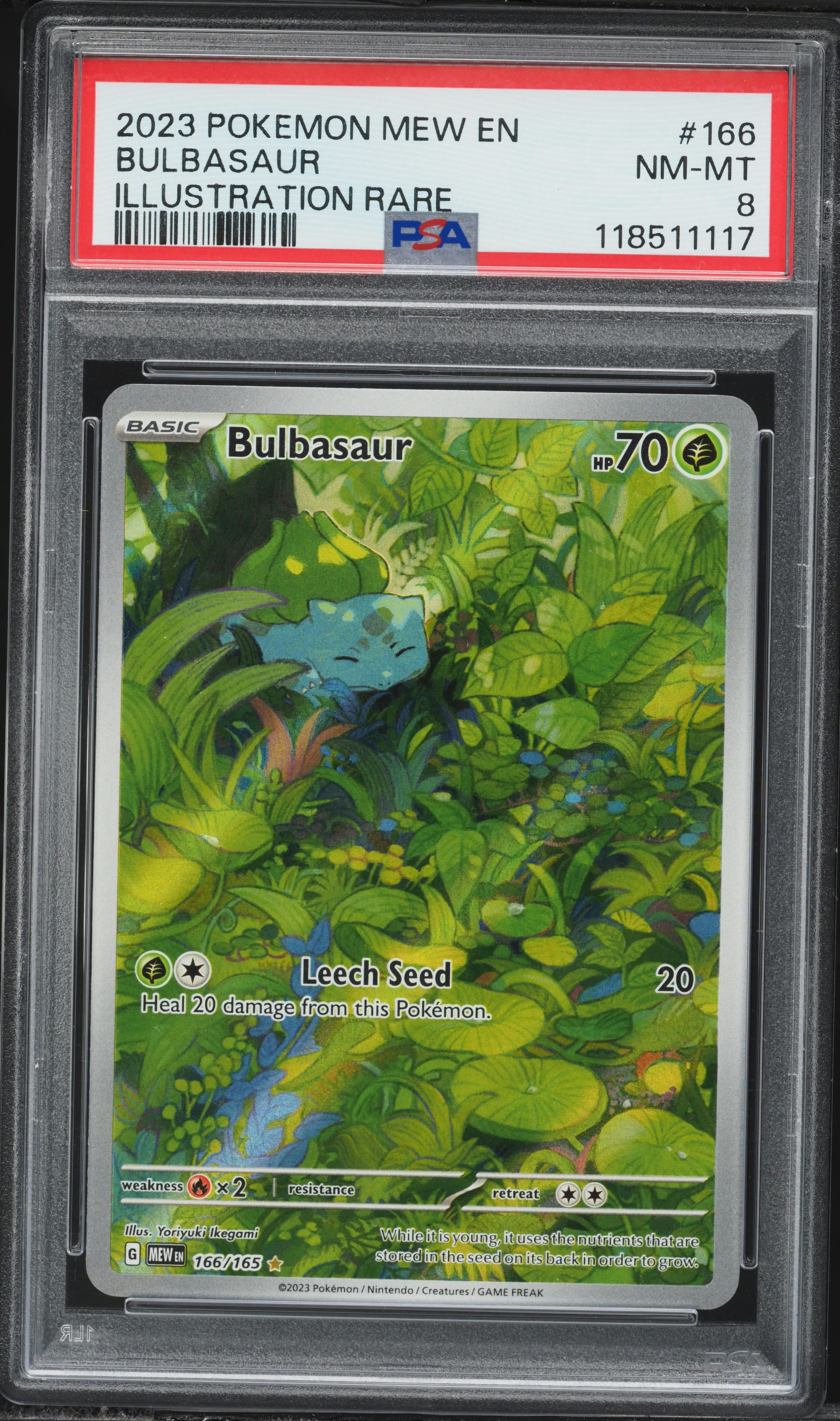 2023 Pokemon Scarlet & Violet 151 IR Bulbasaur #166 PSA 8 NM-MT