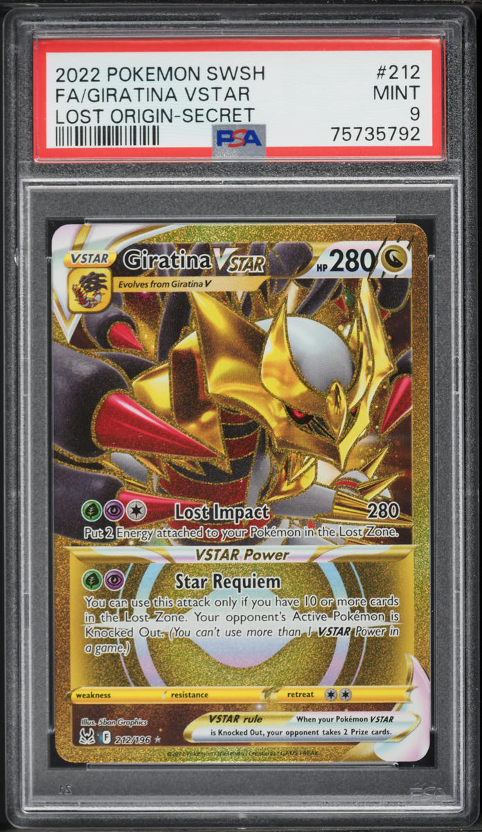 2022 Pokemon SWSH Lost Origin Gold Rare Giratina VSTAR #212 PSA 9 MINT