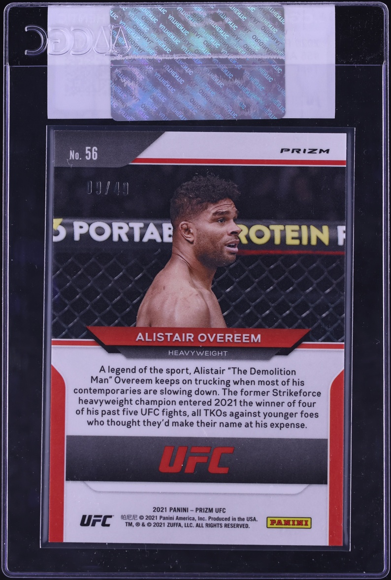 2021 Panini Prizm UFC Teal Alistair Overeem /49 #56 CGC AUTH