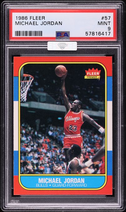 1986 Fleer Basketball Michael Jordan ROOKIE #57 MBA PSA 9 MINT