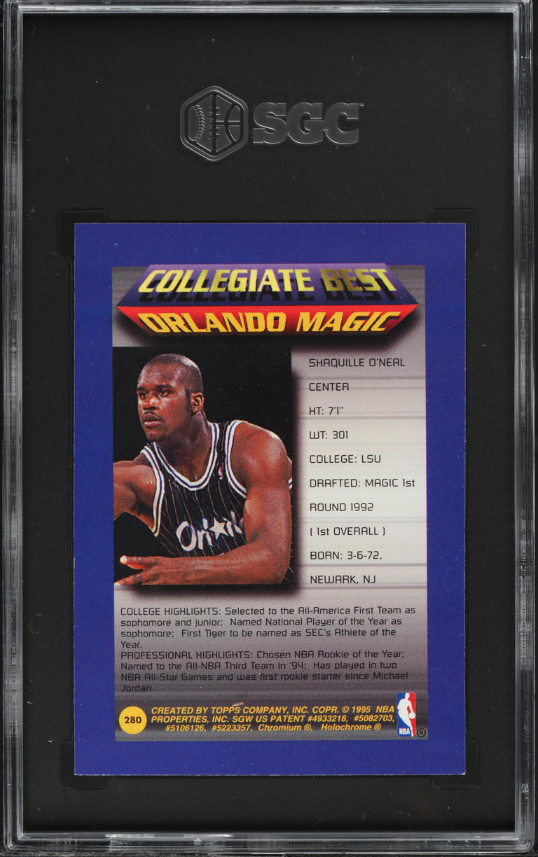 1994 Finest Collegiate Best Shaquille O'Neal #280 SGC 8.5 NM-MT+