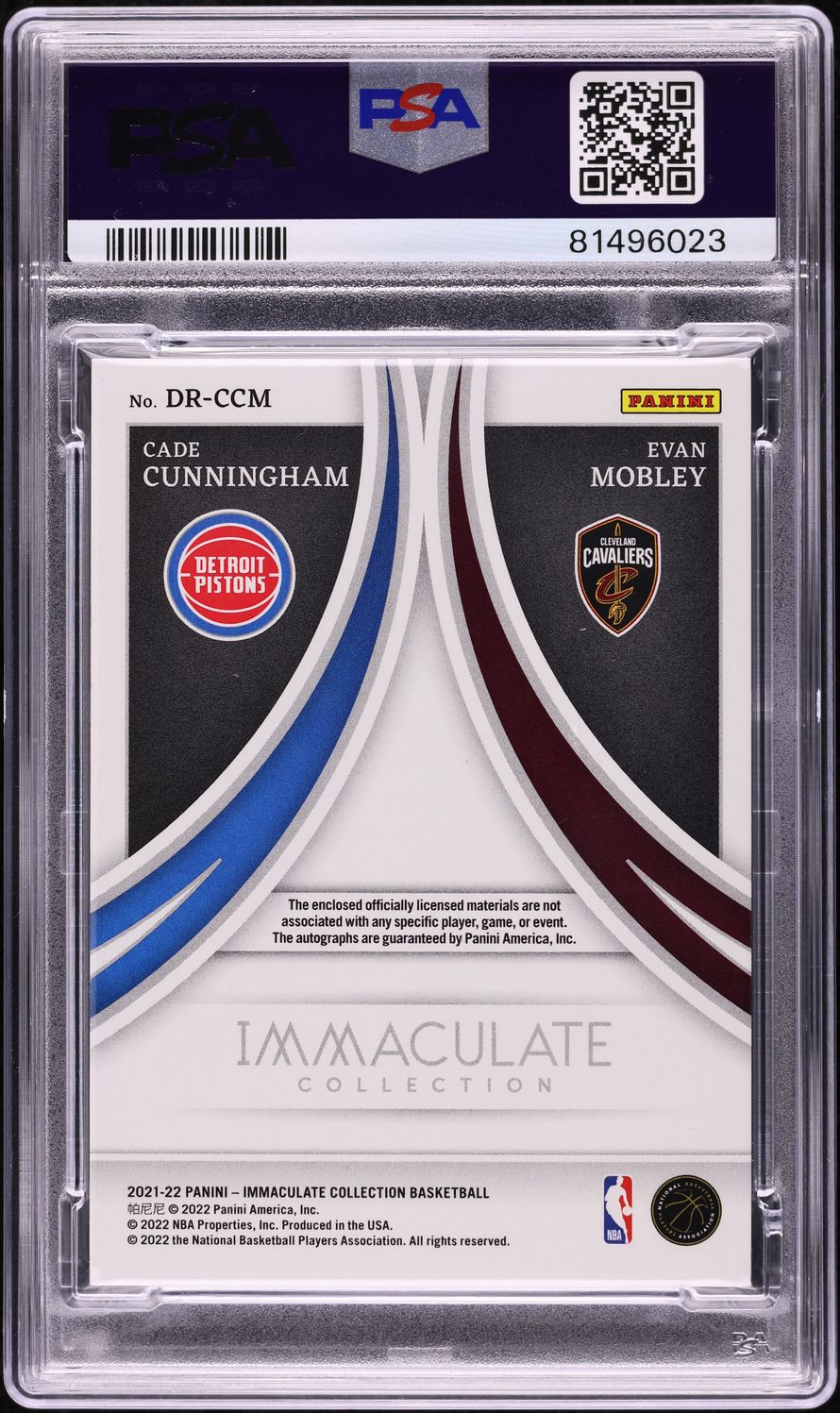 2021 Immaculate Cade Cunningham Evan Mobley RC LOGOMAN PATCH AUTO 1/1 PSA AUTH