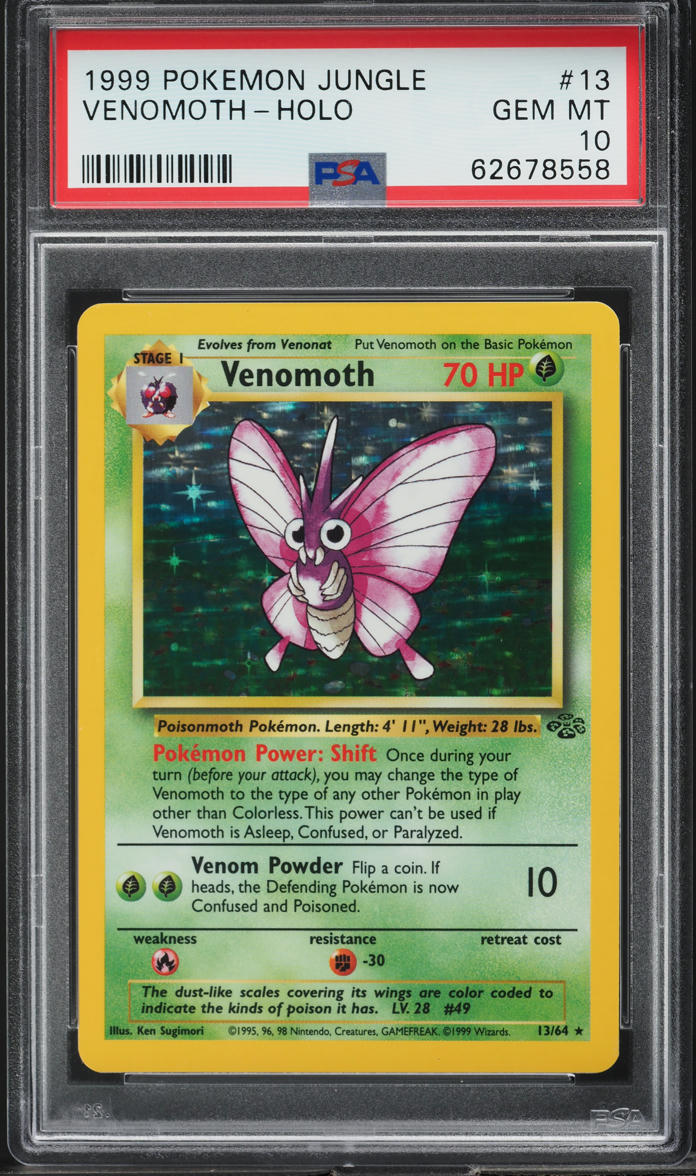 1999 Pokemon Jungle Holo Venomoth #13 PSA 10 GEM MINT
