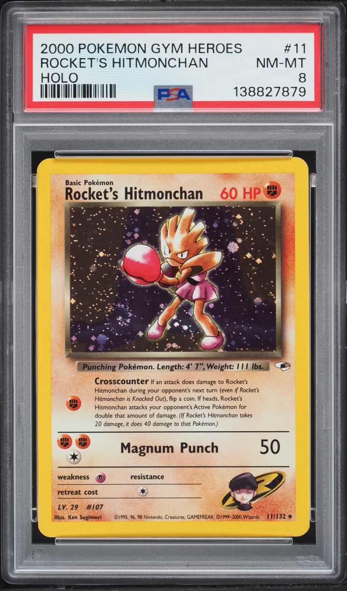 2000 Pokemon Gym Heroes Holo Rocket's Hitmonchan #11 PSA 8 NM-MT