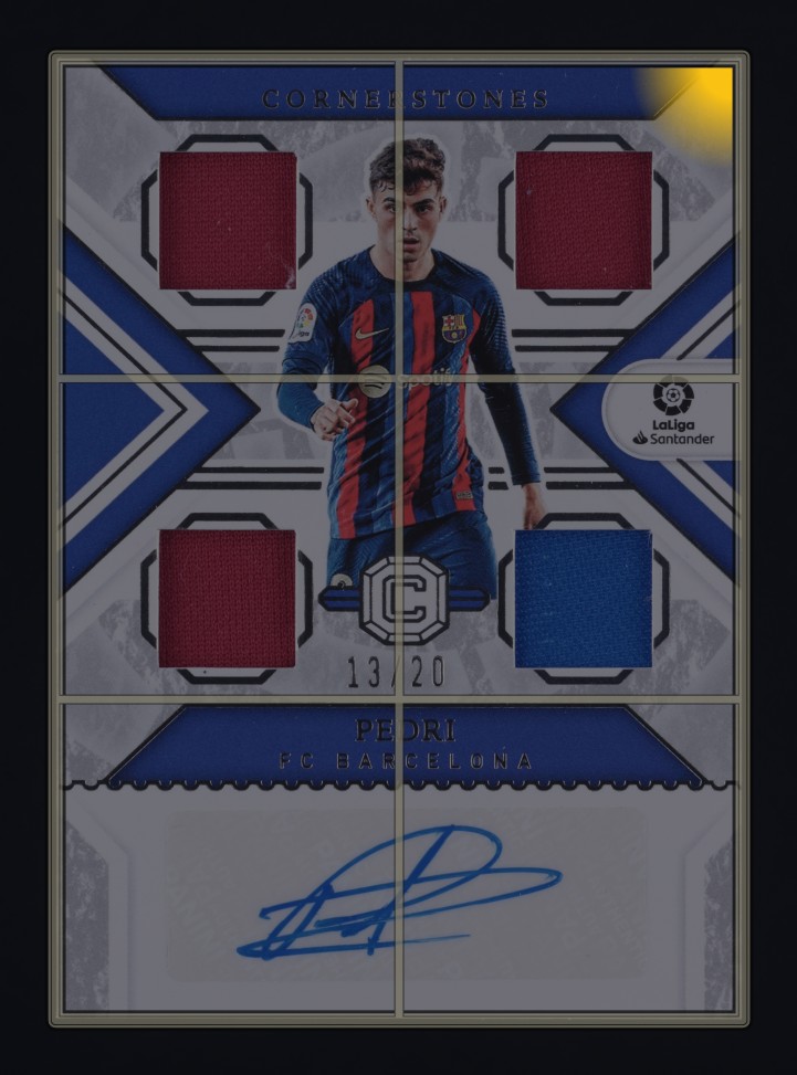 2022 Panini Chronicles Cornerstones La Liga Silver Pedri PATCH AUTO /20 MBA AUTH