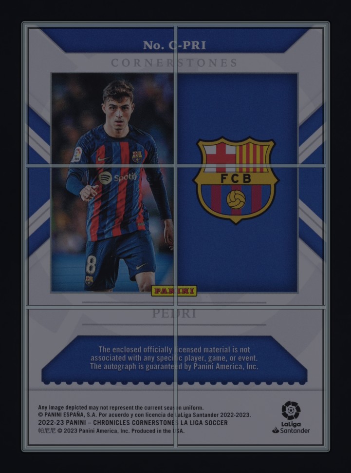 2022 Panini Chronicles Cornerstones La Liga Silver Pedri PATCH AUTO /20 MBA AUTH