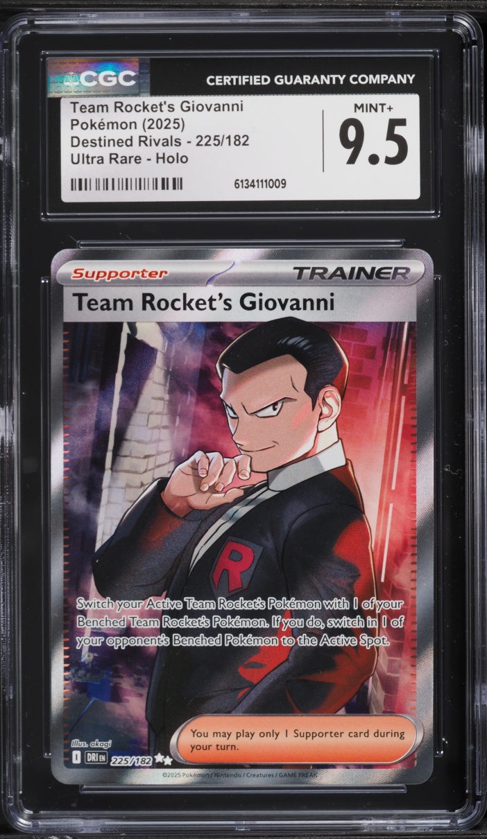 2025 Pokemon Scarlet & Violet Destined Rivals Full Art Team Rocket's Giovanni #225 CGC 9.5