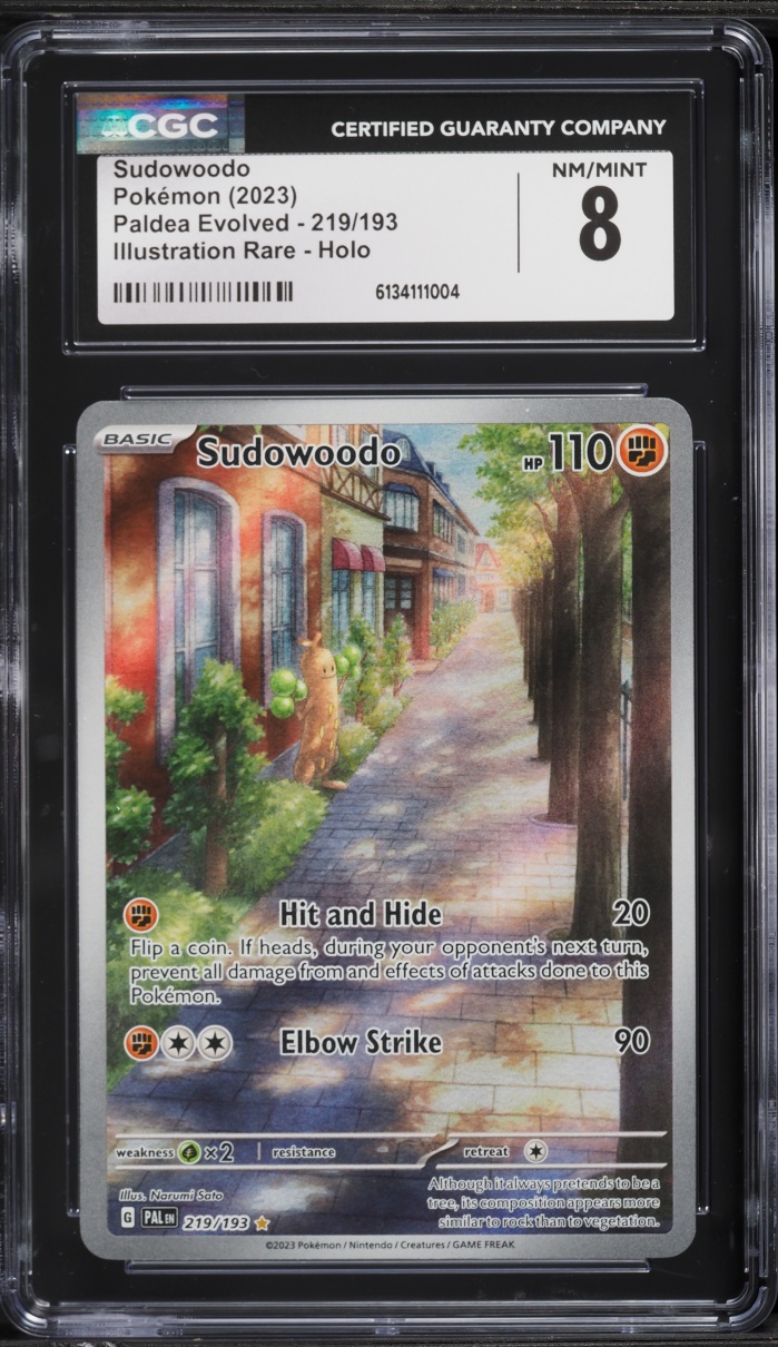 2023 Pokemon Scarlet & Violet Paldea Evolved IR Sudowoodo #219 CGC 8 NM-MT