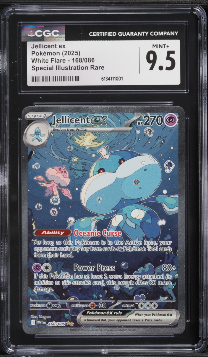 2025 Pokemon Scarlet & Violet White Flare SIR Jellicent ex #168 CGC 9.5 MINT+