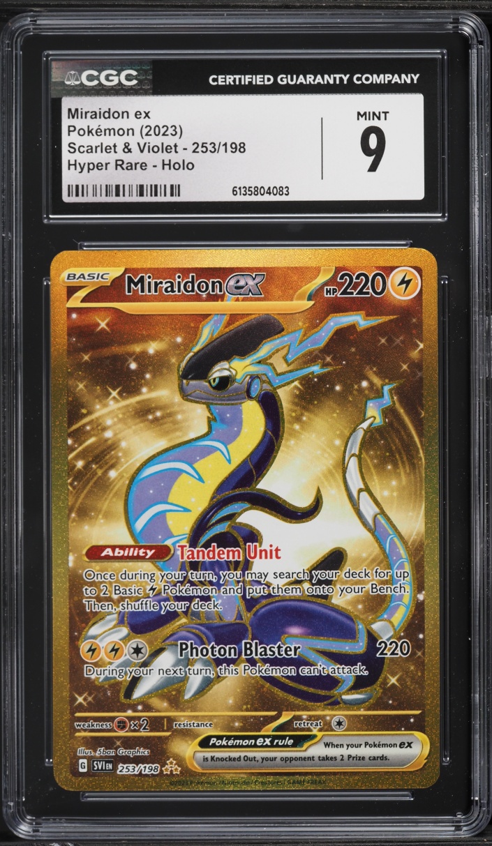 2023 Pokemon Scarlet & Violet Gold Rare Miraidon ex #253 CGC 9 MINT