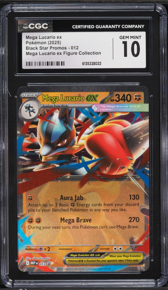 2025 Pokemon Mega Evolution Promo Figure Collection Holo Mega Lucario ex #12 CGC 10 GEM MINT