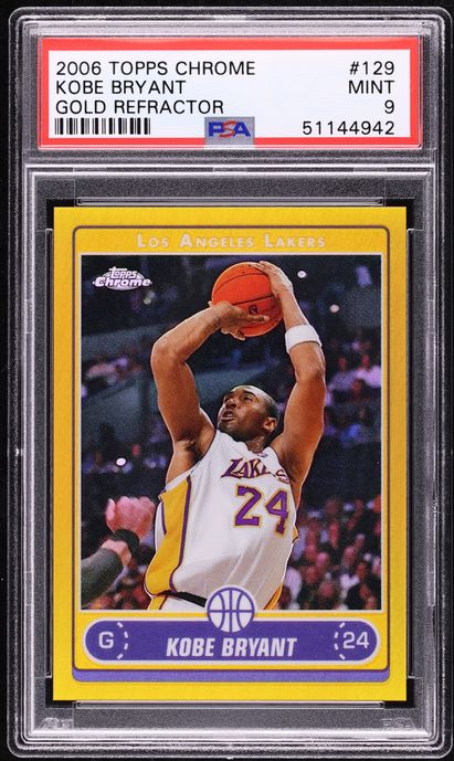 2006 Topps Chrome Gold Refractor Kobe Bryant /25 #129 PSA 9 MINT
