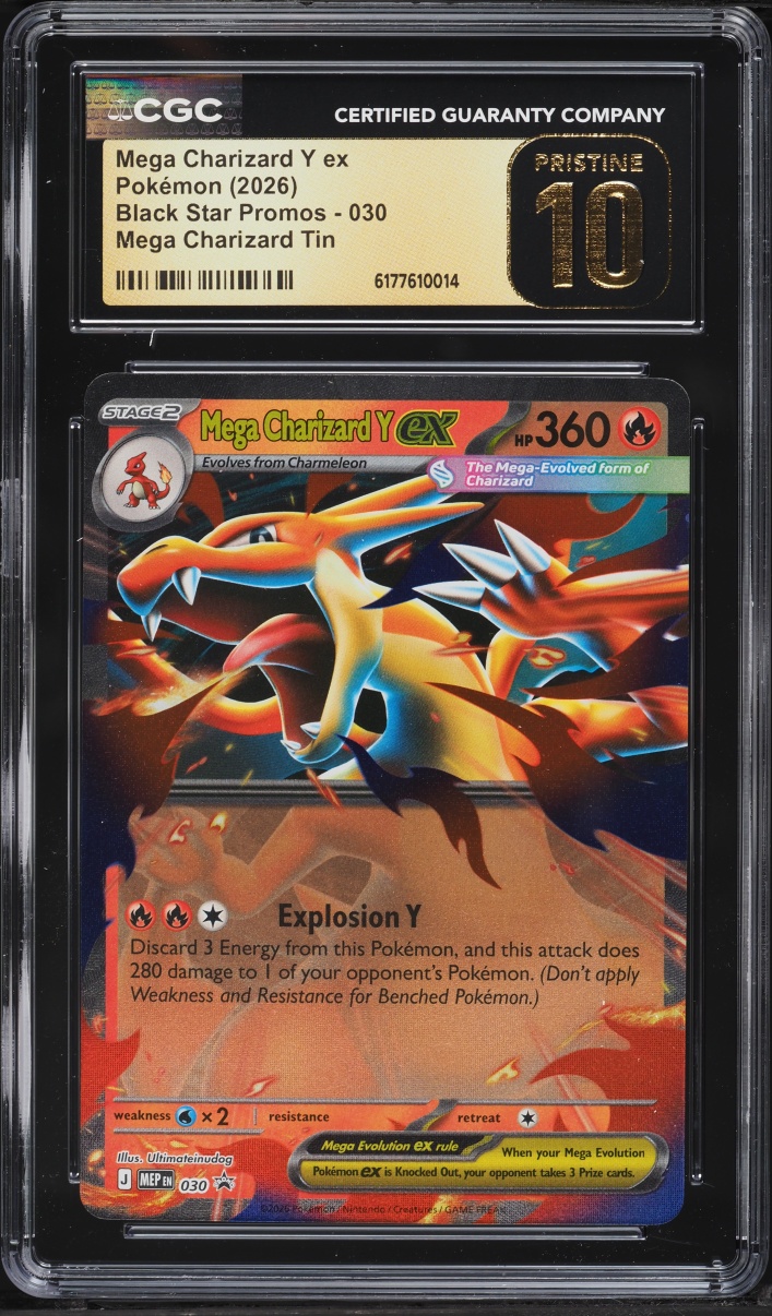 2026 Pokemon Mega Evolution Black Star Promo Tin Mega Charizard Y ex #30 CGC 10 PRISTINE
