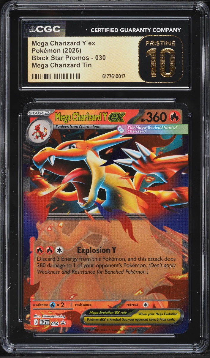 2026 Pokemon Mega Evolution Black Star Promo Tin Mega Charizard Y ex #30 CGC 10 PRISTINE
