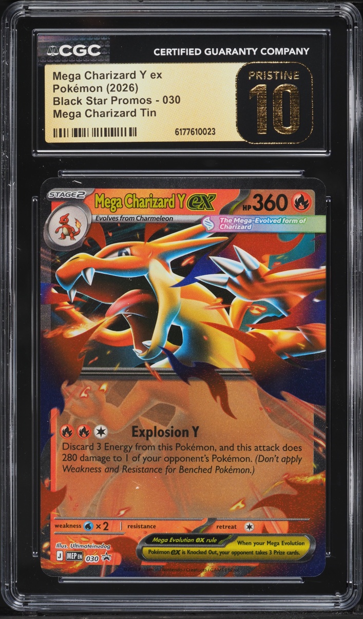 2026 Pokemon Mega Evolution Black Star Promo Tin Mega Charizard Y ex #30 CGC 10 PRISTINE