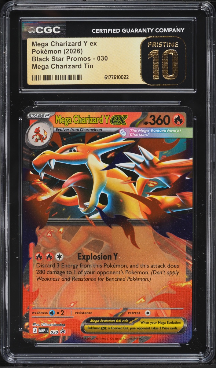 2026 Pokemon Mega Evolution Black Star Promo Tin Mega Charizard Y ex #30 CGC 10 PRISTINE