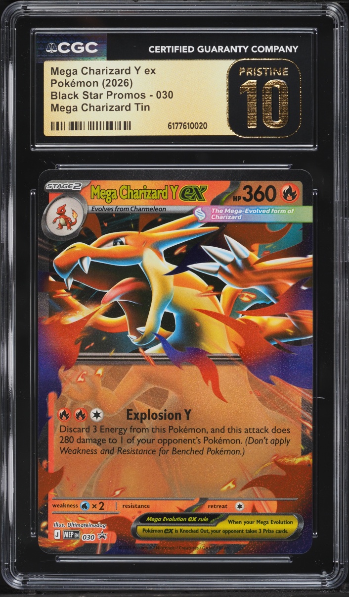 2026 Pokemon Mega Evolution Black Star Promo Tin Mega Charizard Y ex #30 CGC 10 PRISTINE
