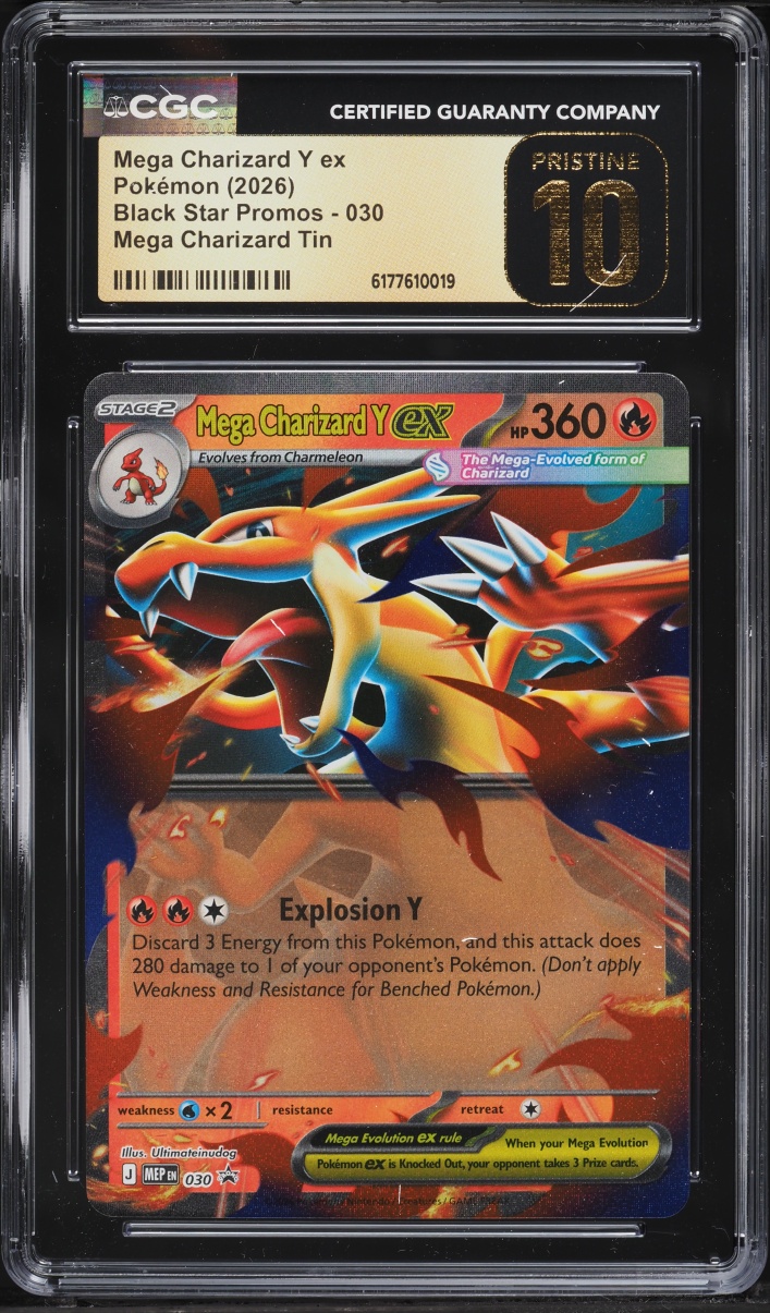 2026 Pokemon Mega Evolution Black Star Promo Tin Mega Charizard Y ex #30 CGC 10 PRISTINE