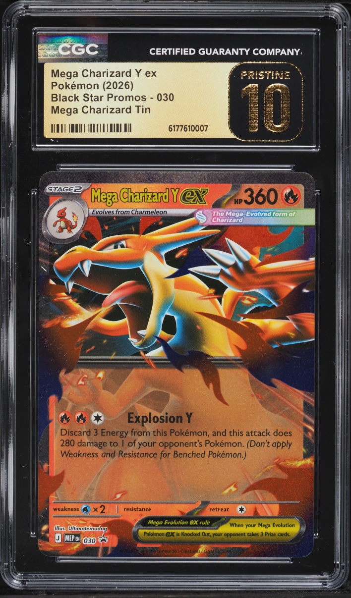 2026 Pokemon Mega Evolution Black Star Promo Tin Mega Charizard Y ex #30 CGC 10 PRISTINE