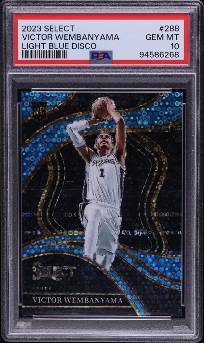 2023 Select Courtside Light Blue Disco Prizm Victor Wembanyama ROOKIE /99 #288 PSA 10 GEM MINT